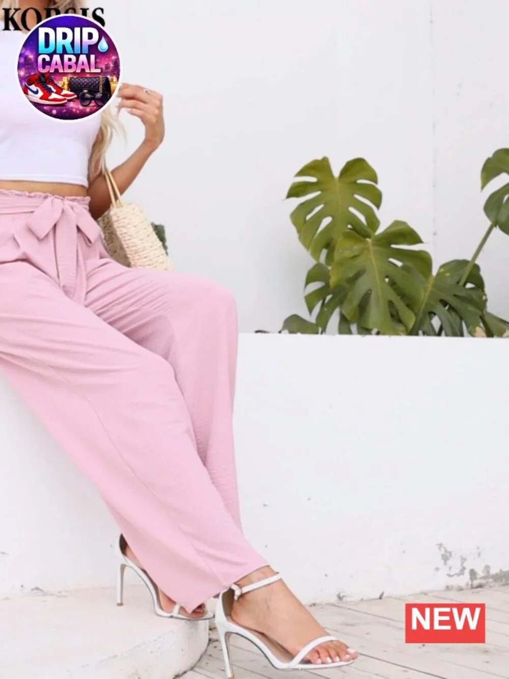 Wide Leg Lounge Pants High Waisted Lightweight Casual Trousers with Pockets